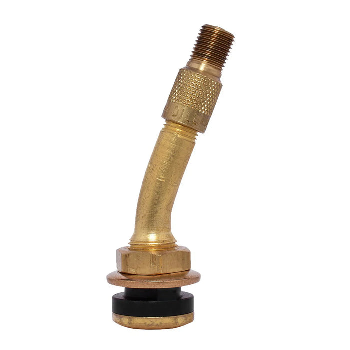 MT-RSR Dill VS-962C Tire Valve for Ford - w/ Inflate Thru Cap - Nickel, 23 Bend DILL-VS-962C