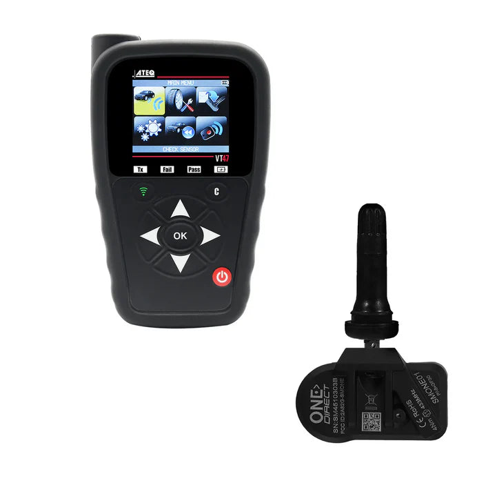 MT-RSR Unlocked VT48 TPMS Tool + 100 "One-Direct" TPMS Sensor Kit - Single Rubber Valve SM-VT48-100KIT