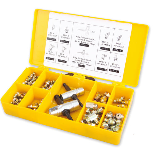 Wolflube Kit SAE Grease Fittings & tools - Box with 101 pcs freeshipping - Empire Lube Equipment