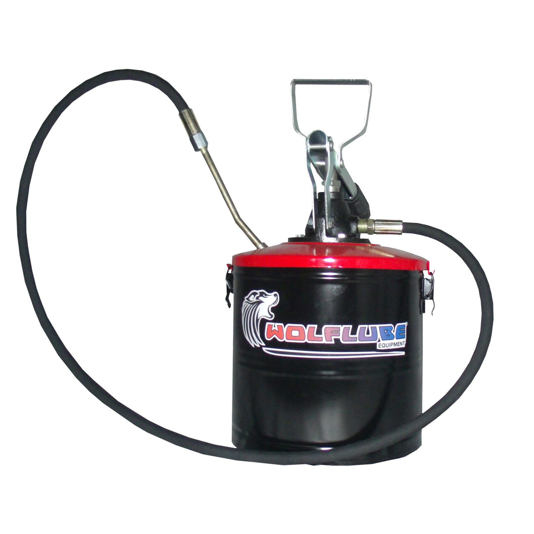 Wolflube Manual Grease Pump - with Bucket - 15 lbs Bucket Capacity freeshipping - Empire Lube Equipment