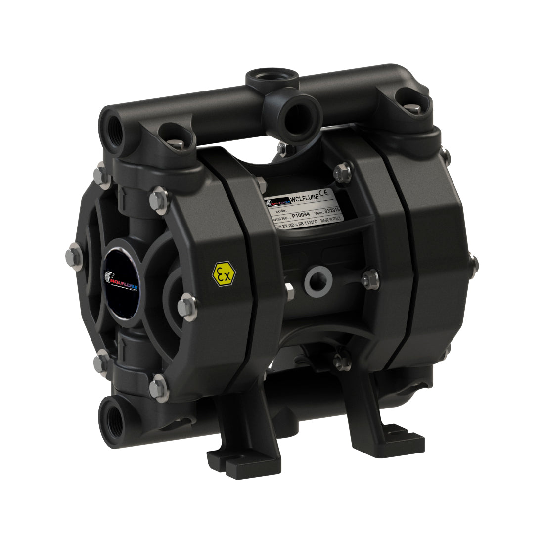 Wolflube Diaphragm Pump - Polypropylene - 1/2'' - for Oil and Diesel - Free Flow Rate 14.5 GPM