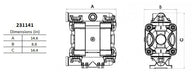 Wolflube Diaphragm Pump - Aluminum - 1/2'' - For Oil and Diesel - Free Flow Rate 14.5 gpm freeshipping - Empire Lube Equipment