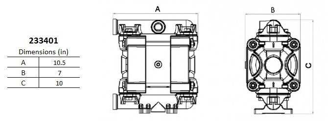 Wolflube Diaphragm Pump - Aluminum - 3/4'' - For Oil and Diesel - Free Flow Rate 29 gpm freeshipping - Empire Lube Equipment