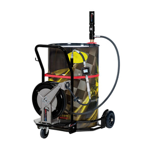 Wolflube Wheeled Oil Set – for 55 GAL Drums – 1:1 - 30ft Hose Reel