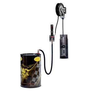 Wolflube Wall Mount Oil Set for 55 GAL Drums - 5:1 - 30ft Hose Reel