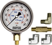 Norco Hydraulic Gauge with Fittings - 78021 - Empire Lube Equipment