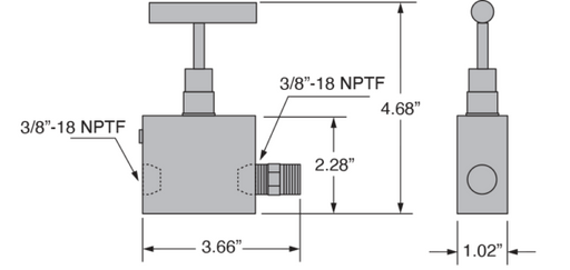 Freedom Hydraulics Manually Released Check Valve, 3/8" NPTF - FCVM38 - Empire Lube Equipment