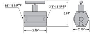 Freedom Hydraulics  Manually Released Check Valve With Pressure Relief Bypass, 3/8" NPTF - FCVMR38 - Empire Lube Equipment