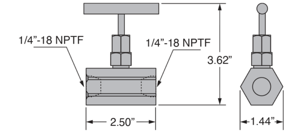 Freedom Hydraulics Needle Valve, Female 1/4" NPTF - FNV14 - Empire Lube Equipment