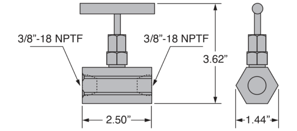 Freedom Hydraulics Needle Valve, Female 3/8" NPTF - FNV38 - Empire Lube Equipment