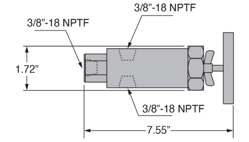 Freedom Hydraulics  In-Line Adjustable Pressure Relief Valve, 3/8" NPTF - FNVR38 - Empire Lube Equipment