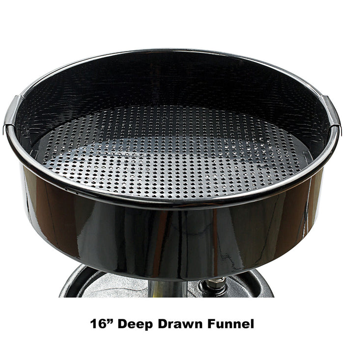 John Dow Industries 25-Gallon Heavy-Duty Self-Evacuating Oil Drain JDI-25HDC-16" Deep Drawn Funnel