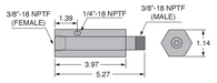 Freedom Hydraulics 5" Gauge Manifold 1/4" Gauge Port, 3/8" NPTF - MANG14 - Empire Lube Equipment