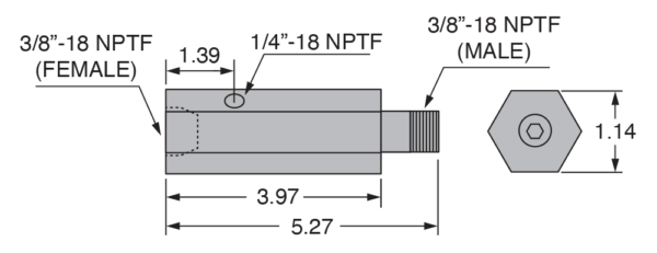 Freedom Hydraulics 5" Gauge Manifold 1/4" Gauge Port, 3/8" NPTF - MANG14 - Empire Lube Equipment