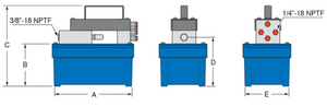 Freedom Hydraulics 232 IN3 (1 Gallon) 10,000 Psi Air Actuated Hyd Treadle Pump W/ Remote - PA232R - Empire Lube Equipment