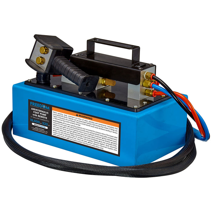 Freedom Hydraulics 232 IN3 (1 Gallon) 10,000 Psi Air Actuated Hyd Treadle Pump W/ Remote - PA232R - Empire Lube Equipment