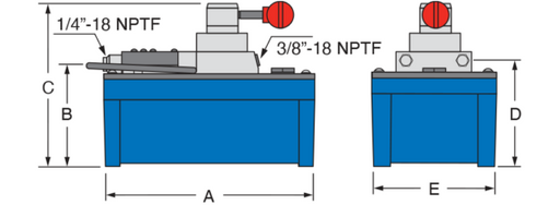 Freedom Hydraulics 90 IN3 10,000 PSI Air Actuated Double Acting Hyd Treadle Pump - PAD90 - Empire Lube Equipment