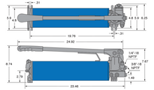 Load image into Gallery viewer, Freedom Hydraulics 134 IN3 10,000 Psi Two Speed Hand Pump - Double Acting, 4 Way 3 Position Valve - PH134D - Empire Lube Equipment