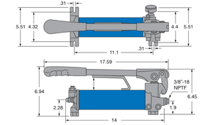 Freedom Hydraulics 18 IN3 10,000 Psi Two Speed Hand Pump - PH18 - Empire Lube Equipment