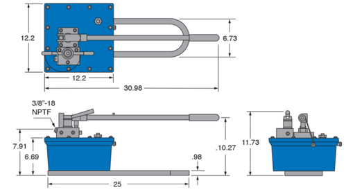 Freedom Hydraulics 427 IN3 10,000 PSI Two Speed Hand Pump - PH427 - Empire Lube Equipment