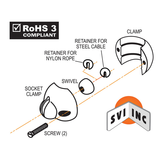 SVI INTERNATIONAL BP-1375-T Retractor Clamp for 25,4mm to 26,2mm OD / 1" to 1-1/32" OD