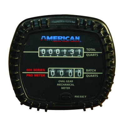 American Lube Equipment Stationary Mechanical Oil Meter with Odometer Readout, 1/2