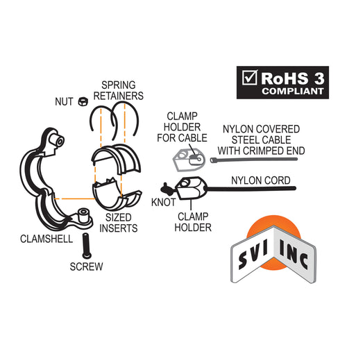 SVI INTERNATIONAL BP-1394-237 Retractor Clamp for 23,7mm OD Cable / Hose