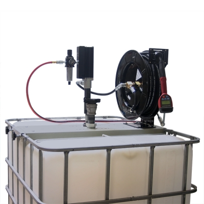 5:1 IBC Top Mount Oil Pump Kit with 10m Hose Reel & Meter Gun – Advance  Fluid Control