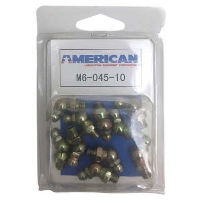 American Lube Equipment 10 Piece M6-045 Grease Fitting Display Pack M6-045-10