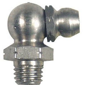 American Lube Equipment 1/4"-28 Taper, 90 Degree, .69" Long, Stainless Steel Grease Fitting 777-142890