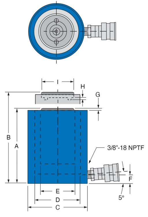 Freedom Hydraulics 100 Ton Low Profile, 2.25" Stroke - SL1002 - Empire Lube Equipment