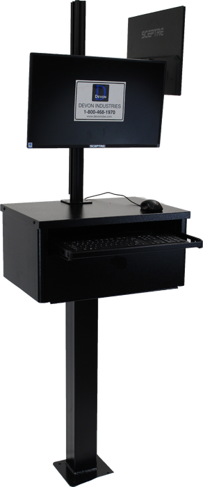 Devon CP-09-2M CP-09-2M — Dual Monitor Pedestal Post Podium