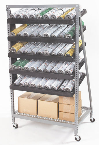 Devon FS-304 — Free Standing Oil Filter Rack (4-filter trays, w/ storage shelf