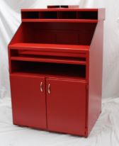 Devon C6036-DX-R C6036-DX-R — Cashier/Computer Station RED w/Doors (36″W eye-level monitor slot)