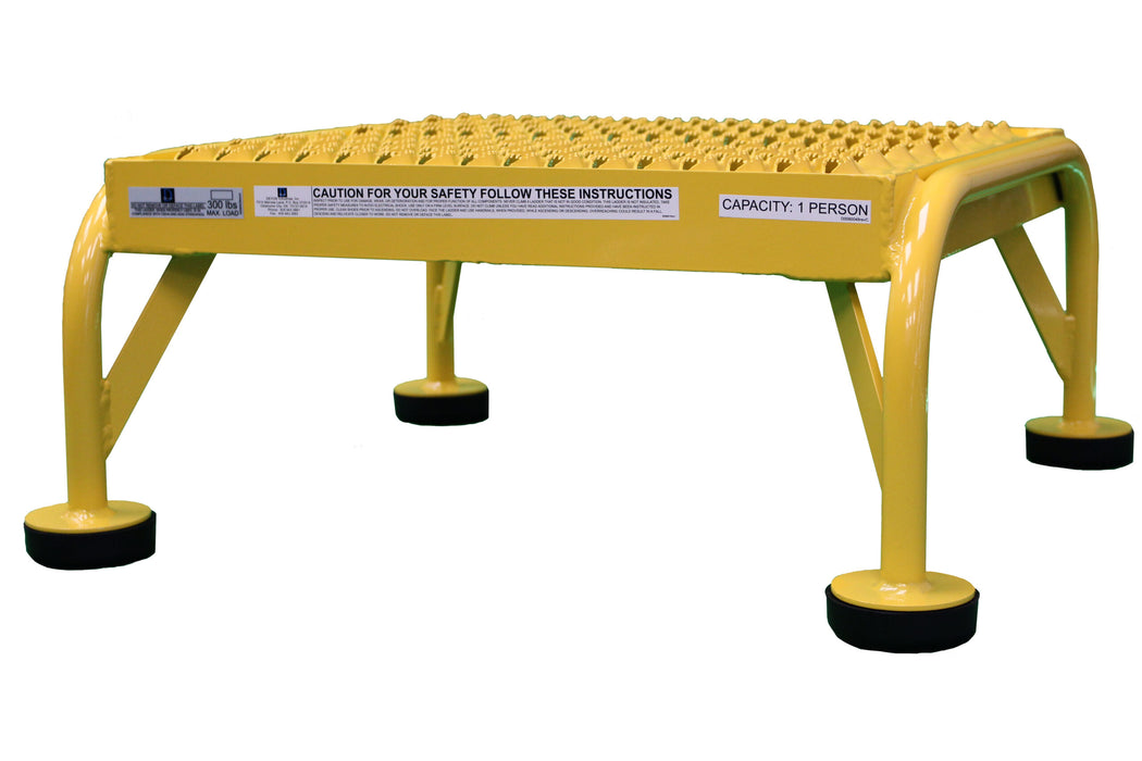 Devon E111-AL E111-AL — Aluminum Single Step Technician Step Stool with Gator Grip Decking