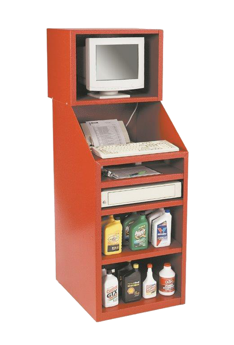 Devon C6000-CD-R C6000-CD-R — Cashier / Computer Station Red (23″W, w/eye-level monitor module)