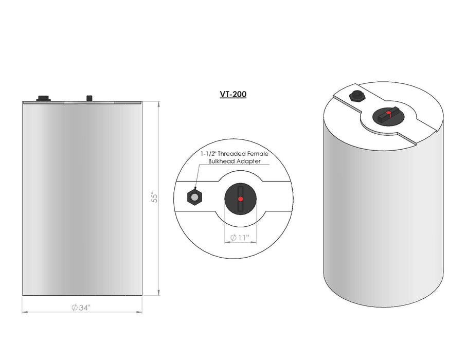 Devon VT-200-HD VT-200-HD — 200 Gal Verticle Poly Tank