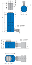 Load image into Gallery viewer, Freedom Hydraulics  5 Ton Single Acting Cylinder, 1.00&quot; Stroke - S51 - Empire Lube Equipment