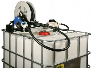 Liquidynamics Manual 8 GPM DEF IBC Tote system w/ 3/4” x 25’ Hose reel | P/N 970027-02M